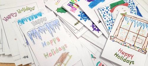 Holiday greeting cards for O'Neill Healthcare residents